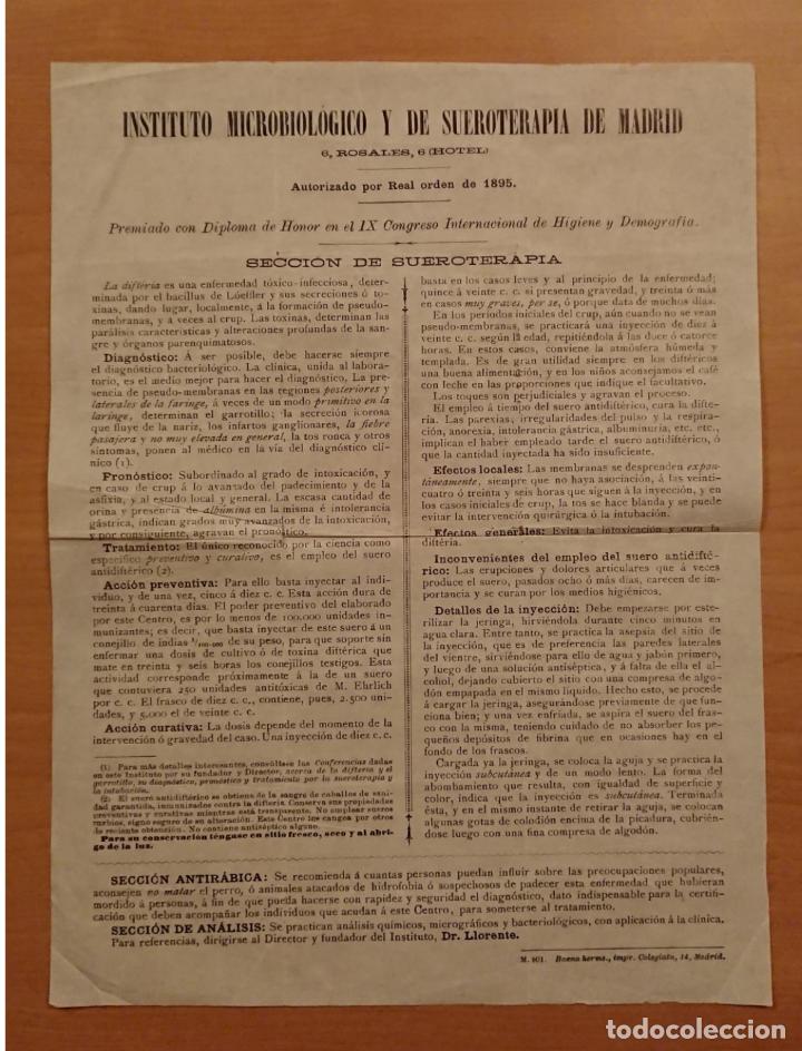 Cartas comerciales: INSTITUTO MICROBIOLOGICO Y DE SUEROTERAPIA DE MADRID