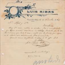 Cartas comerciales: CARTA COMERCIAL DE LUIS RIBAS EN CASSÀ DE LA SELVA - GIRONA- 1914