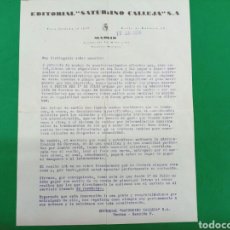 Cartas comerciales: CARTA COMERCIAL DE EDITORIAL SATURNINO CALLEJA S.A.1926. Lote 148197136