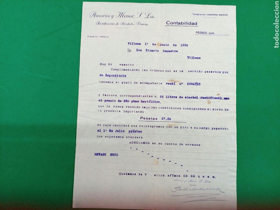 Commercial Letters: Carta comercial Amoros y Menor Villena 1926