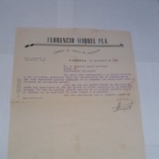 Cartas comerciales: CARTA COMERCIAL FLORENCIO MIKEL FÁBRICA DE CINTAS DE ALGODÓN 1946. Lote 149488812