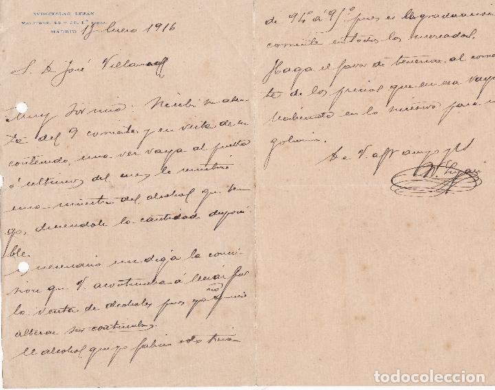 Cartas comerciais: Carta comercial. Wenceslao Luj&aacute;n. Madrid 1916