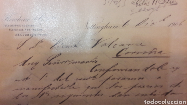 Cartas comerciales: 1906 Flersheim Nottingham - Foto 1