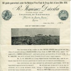 Cartas comerciales: PUERTO DE SANTA MARIA- R. JIMENEZ DÁVILA - CARTA LITOGRÁFICA AÑO 1907