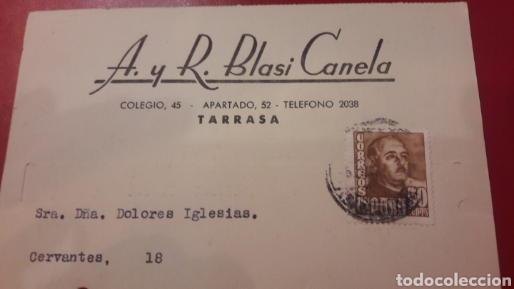 Cartas comerciales: 1955 Tarrasa Blasi Canela - Foto 1