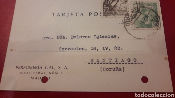 Cartas comerciales: 1940 Madrid Perfumerias Gal.s.a dirijida Coru&ntilde;a - Foto 1
