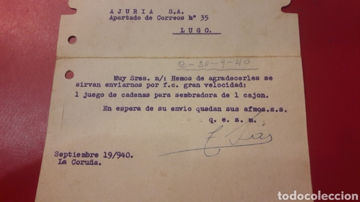 Cartas comerciales: 1940 La Coru&ntilde;a Torre y Saez - Foto 2