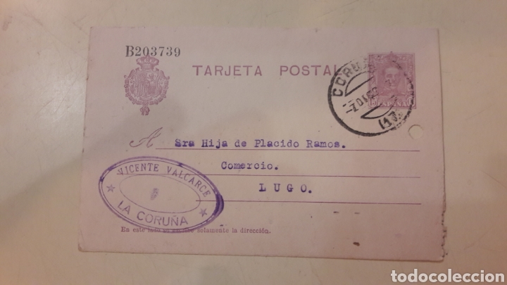 Cartas comerciales: 1925 Coru&ntilde;a Vicente Varcarce dirijida Lugo - Foto 1