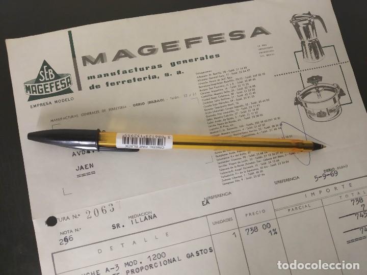 Lettres commerciales: MAGEFESA MANUFACTURAS GENERALES DE FERRETERIA, DERIO BILBAO 1969. FACTURA.