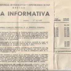 Cartas comerciales: LOTE 6 DOCUMENTOS VARIOS FABRICANTES DE PAN / PANADERIAS. AÑOS 70/80. PROV. HUESCA