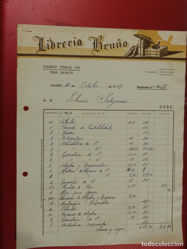 Cartas comerciales: Librer&iacute;a Bru&ntilde;o. Claudio Coello 100 Madrid. - Foto 1