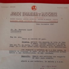 Cartas comerciales: CARTA COMERCIAL FÁBRICA DE SACOS Y PIENSOS JOSÉ IBARRA VALENCIA 1947. Lote 168576742