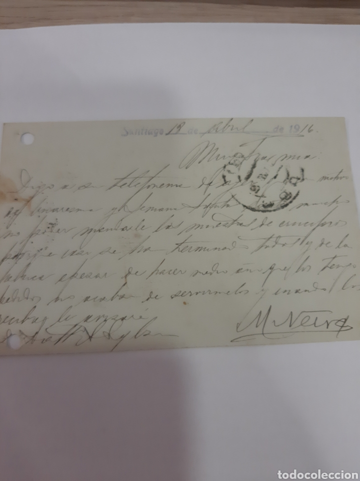 Cartas comerciales: 1915 Santiago dirigido Lugo - Foto 2