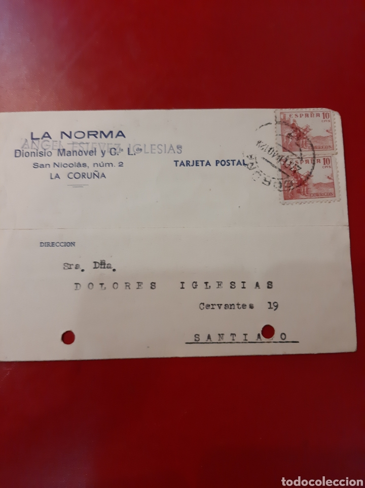 Cartas comerciales: 1940 La Coru&ntilde;a La Norma dirigido Santiago de Compostela - Foto 1