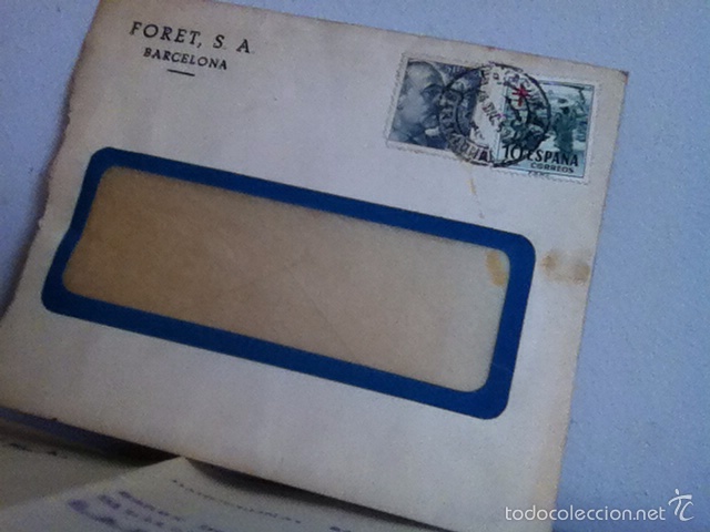 Cartas comerciales: FORET S.A. ( BARCELONA) 1951 - Foto 2