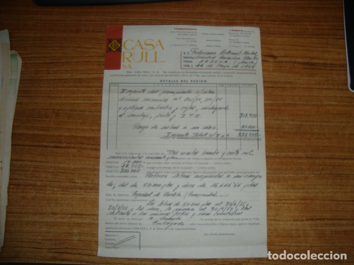 Cartas comerciales: (ALB-TC-102) BONITA CARTA FACTURA RECIBO CASA RULL 1975 LERIDA