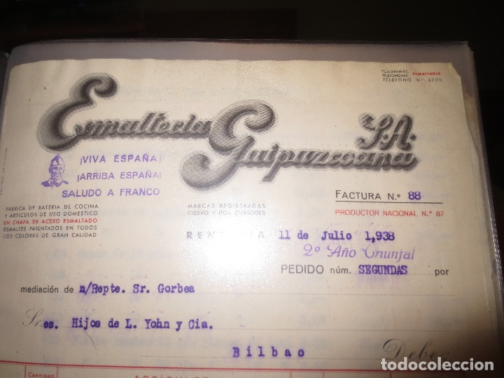 Lettres commerciales: carta comercial. esmaltecia guipuzcoana. bilbao