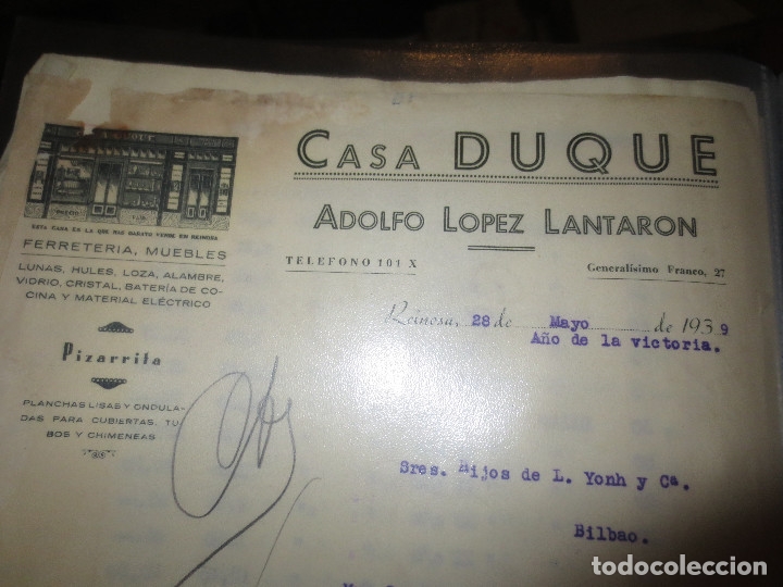 Lettres commerciales: carta comercial. casa duque . adolfo lopez lantaron. bilbao