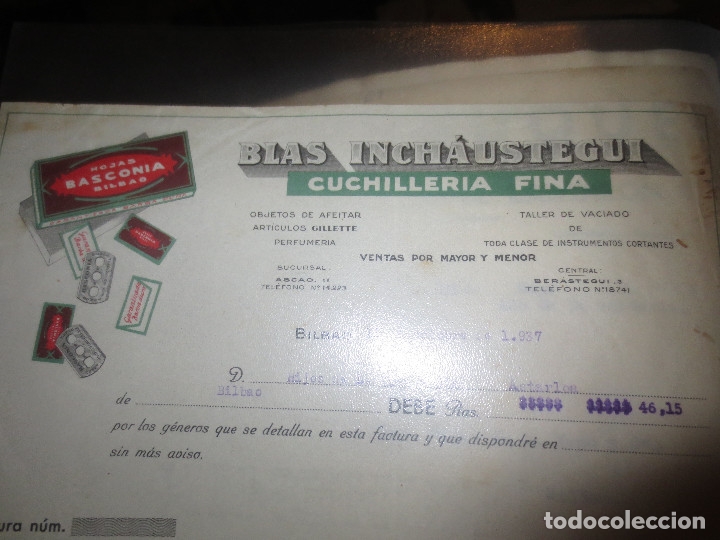 Lettres commerciales: carta comercial. blas inchaustegui. bilbao