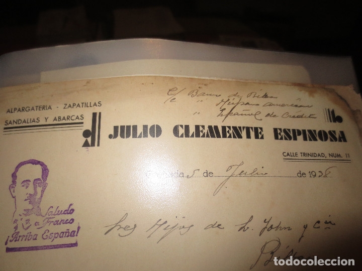 Lettres commerciales: carta comercial.julio clemente espinosa. alpargateria. bilbao