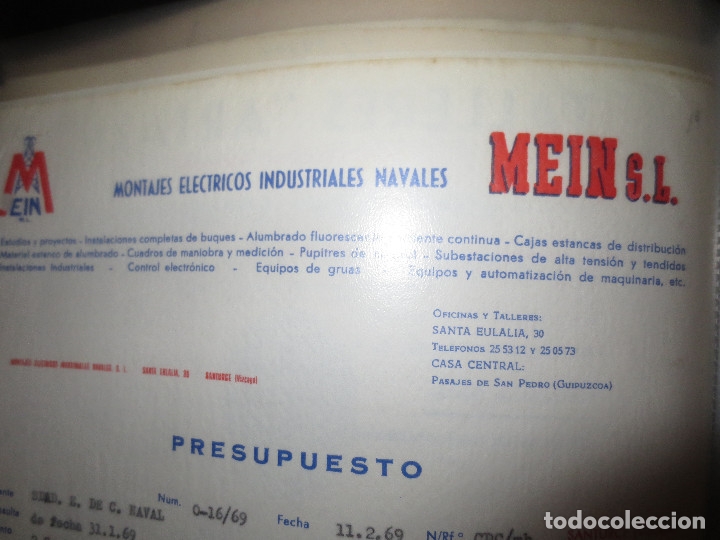 Lettres commerciales: carta comercial. mein. pasajes de san pedro. santurce.bilbao