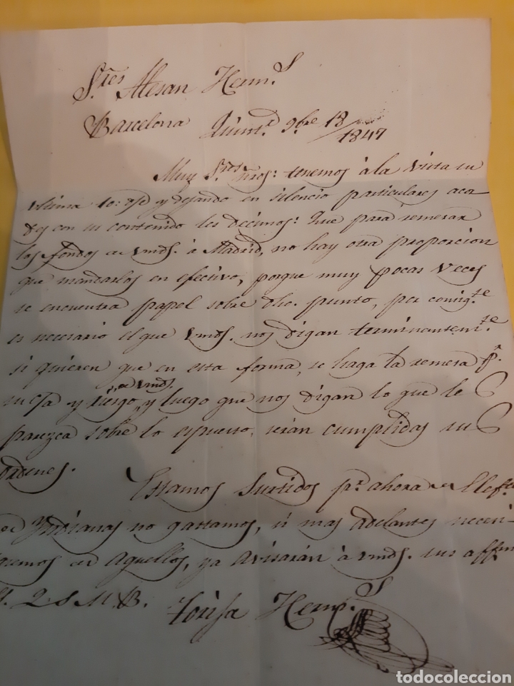 Cartas comerciales: 1847 Srs.Altesan Hermanos Barcelona - Foto 2