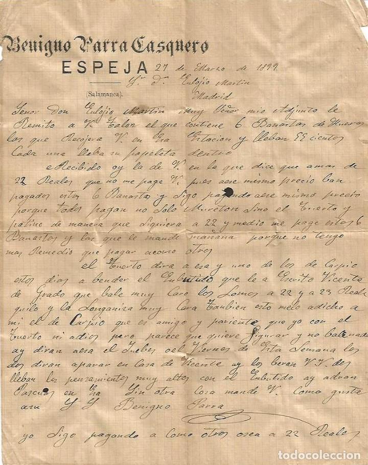 Lettres commerciales: CARTA 1899 ESPEJA A MADRID