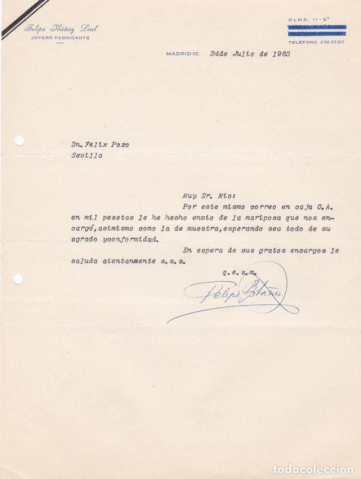 Cartas comerciales: Carta comercial. Felipe Ib&aacute;&ntilde;ez Leal. Joyero-Fabricante, Madrid 1965