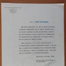 Cartas comerciales: CARTA ASOCIACION DE PROPIETARIOS DEL FUERTE-PIO BARCELONA 1934. Lote 198030272