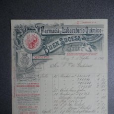 Cartas comerciales: SEVILLA CARTA COMERCIAL AÑO 1916 BONITO MEMBRETE FARMACIA BUEN SUCESO. Lote 198322758