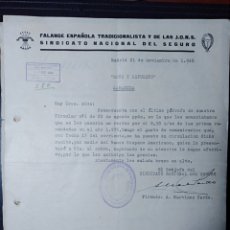 Cartas comerciales: FALANGE ESPAÑOLA, JONS, MADRID, 1940. Lote 198475805