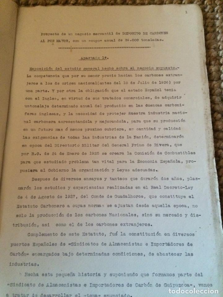 Cartas comerciales: PROYECTO DEPOSITO CARBONES COMPLETO 1938 - Foto 2