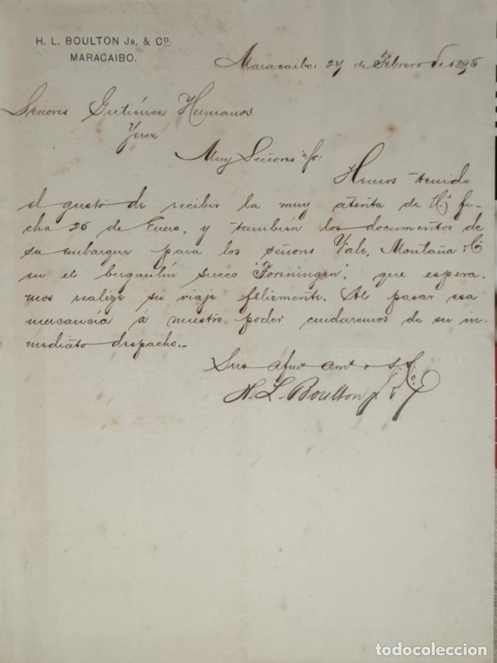 Lettres commerciales: Carta comercial. H.L. Boulton Jr.& C&ordm;. Maracaibo 1895