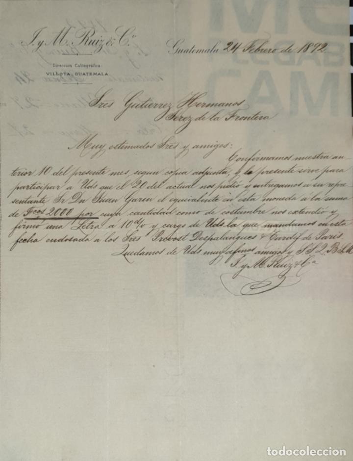 Commercial Letters: Carta comercial. J y M. Ruiz & C&ordf;. Guatemala 1892