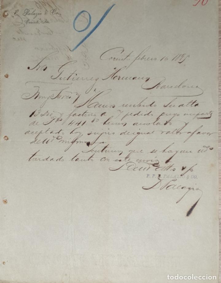 Lettres commerciales: CArta comercial. E. Palazio & C&ordm;. Corinto 1895
