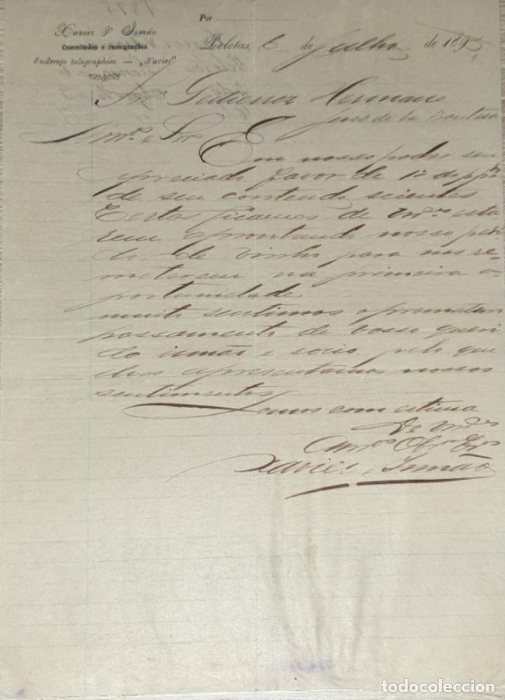 Lettres commerciales: carta comercial. Xavier & Irmao. Comimissoes e consigna&ccedil;oes. Pelotas 1895