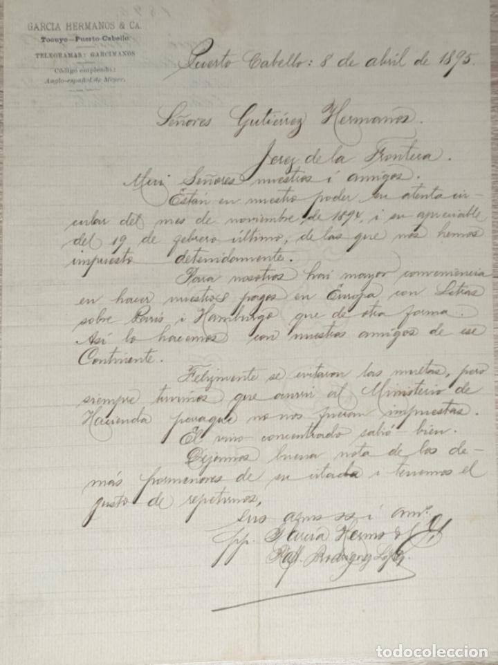 Lettres commerciales: Carta comercial. Garc&iacute;a Hermanos & C&ordf;.  Puerto Cabello 1895