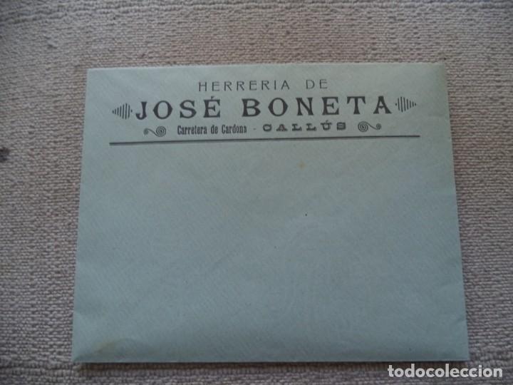 Gesch&auml;ftsbriefe: Sobre y carta sin circular Herreria de Jos&egrave; Boneta Callus a&ntilde;os 1920