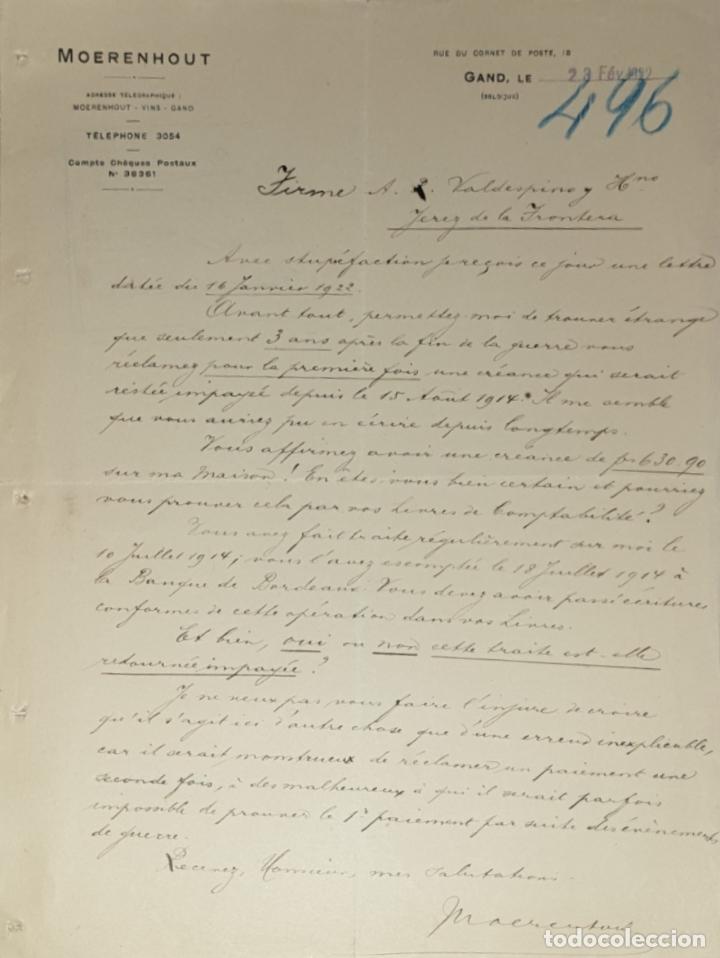 Lettres commerciales: Carta comercial. Moerenhout. Gand 1922