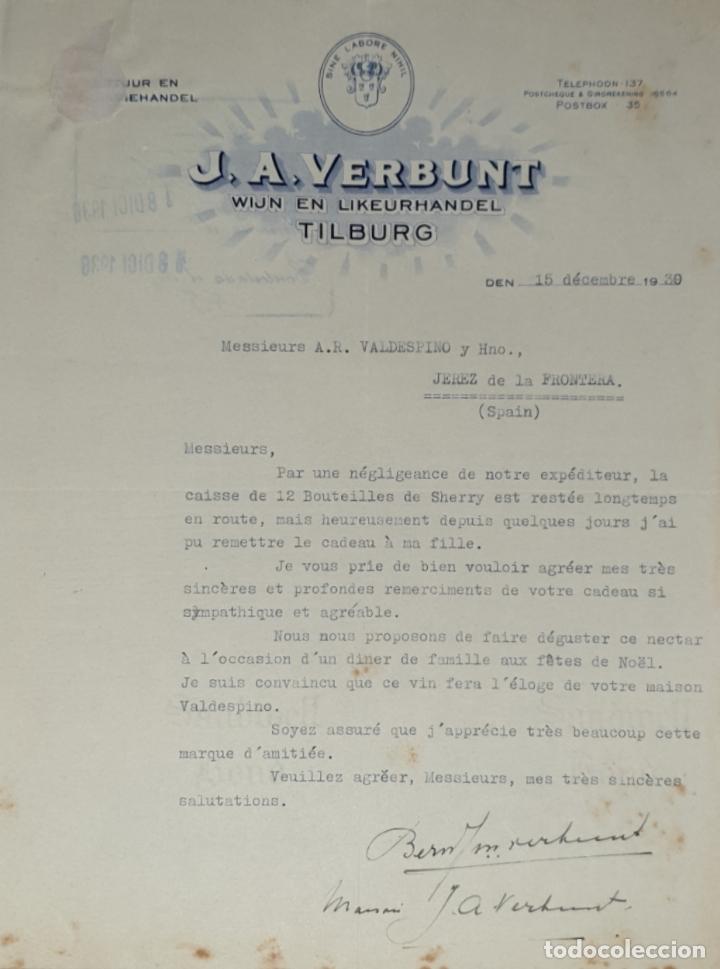 Lettres commerciales: Carta comercial. J.A. Verbunt. Agentuur en Commissiehandel. Tilburg 1930