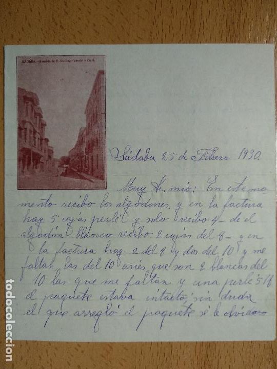 Cartas comerciales: CARTA COMERIAL SADABA ZARAGOZA, 1930. - Foto 1