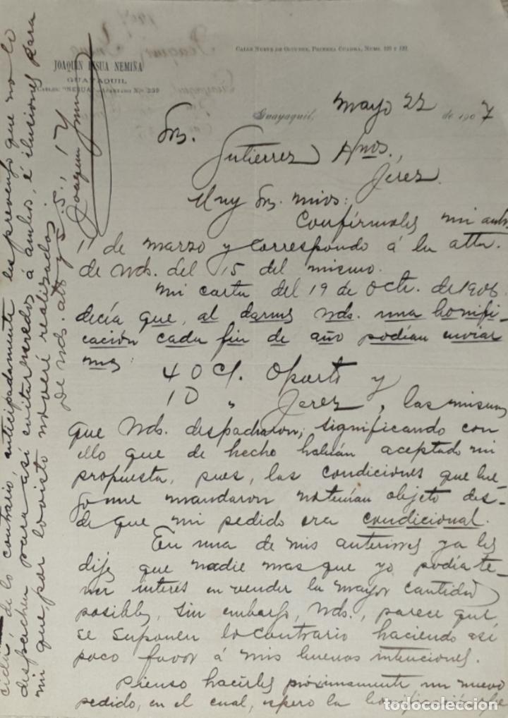 Lettres commerciales: Carta comercial. Joaquin Insua Nemi&ntilde;a. Guayaquil 1907