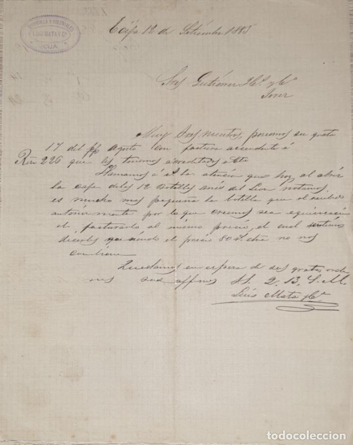 Cartas comerciales: carta comercial. Luis Mata y C&ordf;. Quincalla y Coloniales. Ecija 1883