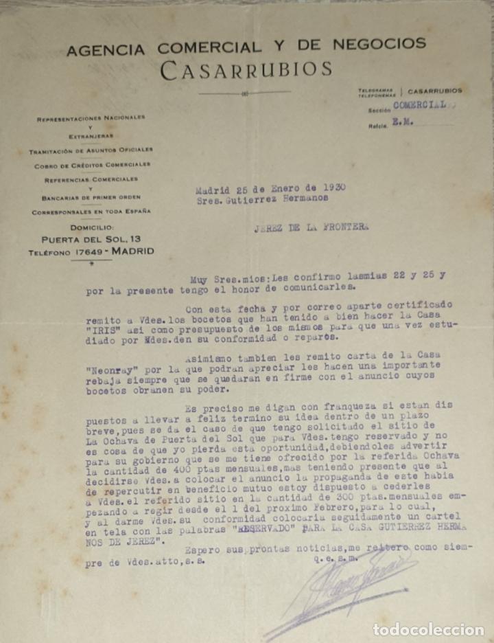 Cartas comerciales: carta comercial. Casarrubios. Agencia Comercial y de Negocios. Madrid 1930