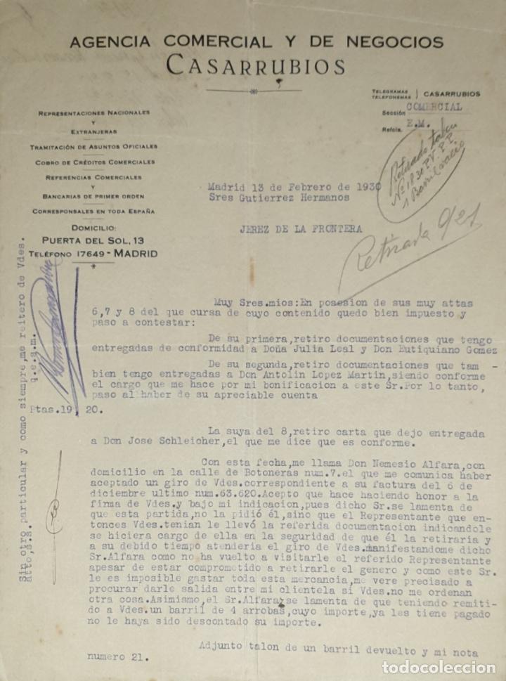 Lettres commerciales: carta comercial. Casarrubios. Agencia Comercial y de Negocios. Madrid 1930