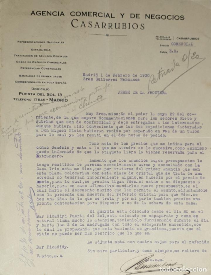 Lettres commerciales: carta comercial. Casarrubios. Agencia Comercial y de Negocios. Madrid 1930