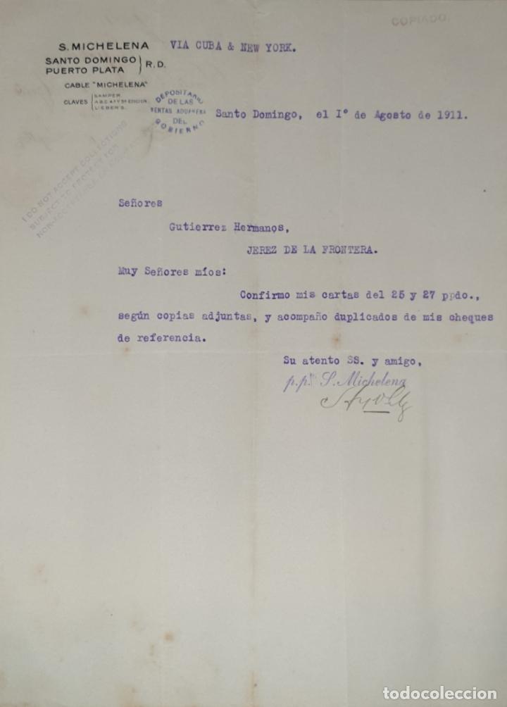 Lettres commerciales: Carta comercial. S. Michelena. Santo Domingo 1911