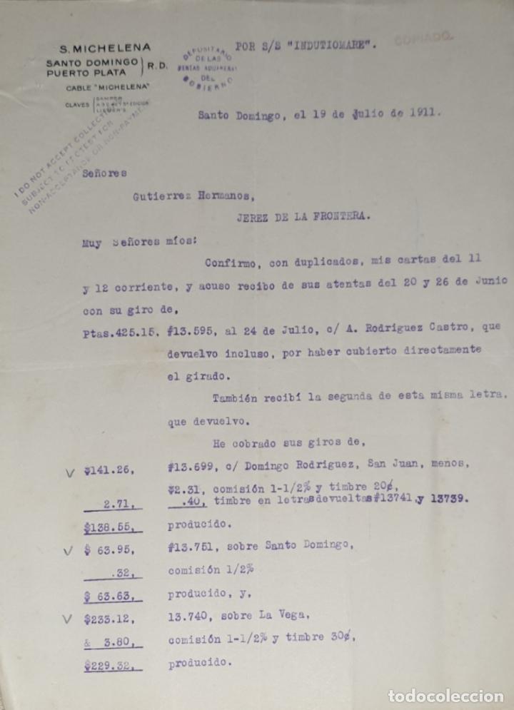 Lettres commerciales: Carta comercial. S. Michelena. Santo Domingo 1911
