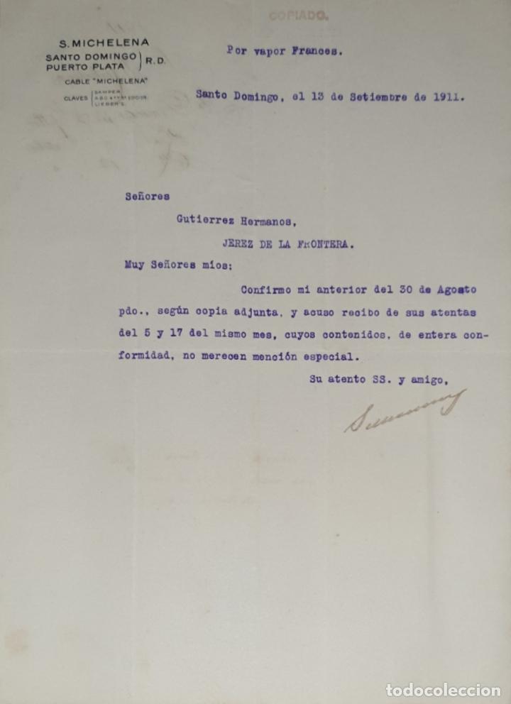 Lettres commerciales: Carta comercial. S. Michelena. Santo Domingo 1911