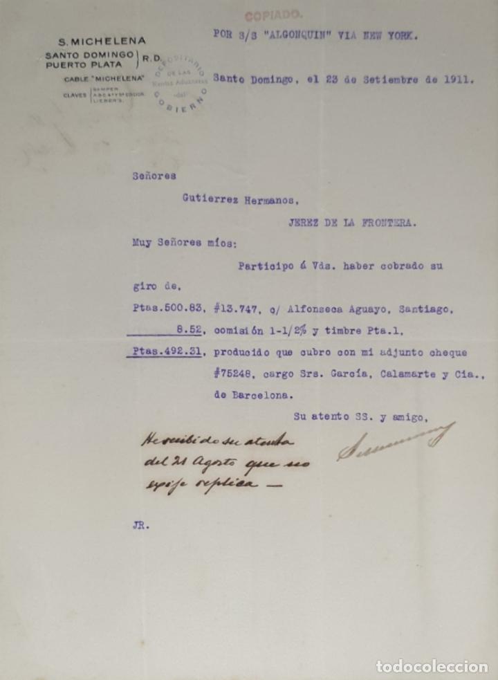 Lettres commerciales: Carta comercial. S. Michelena. Santo Domingo 1911